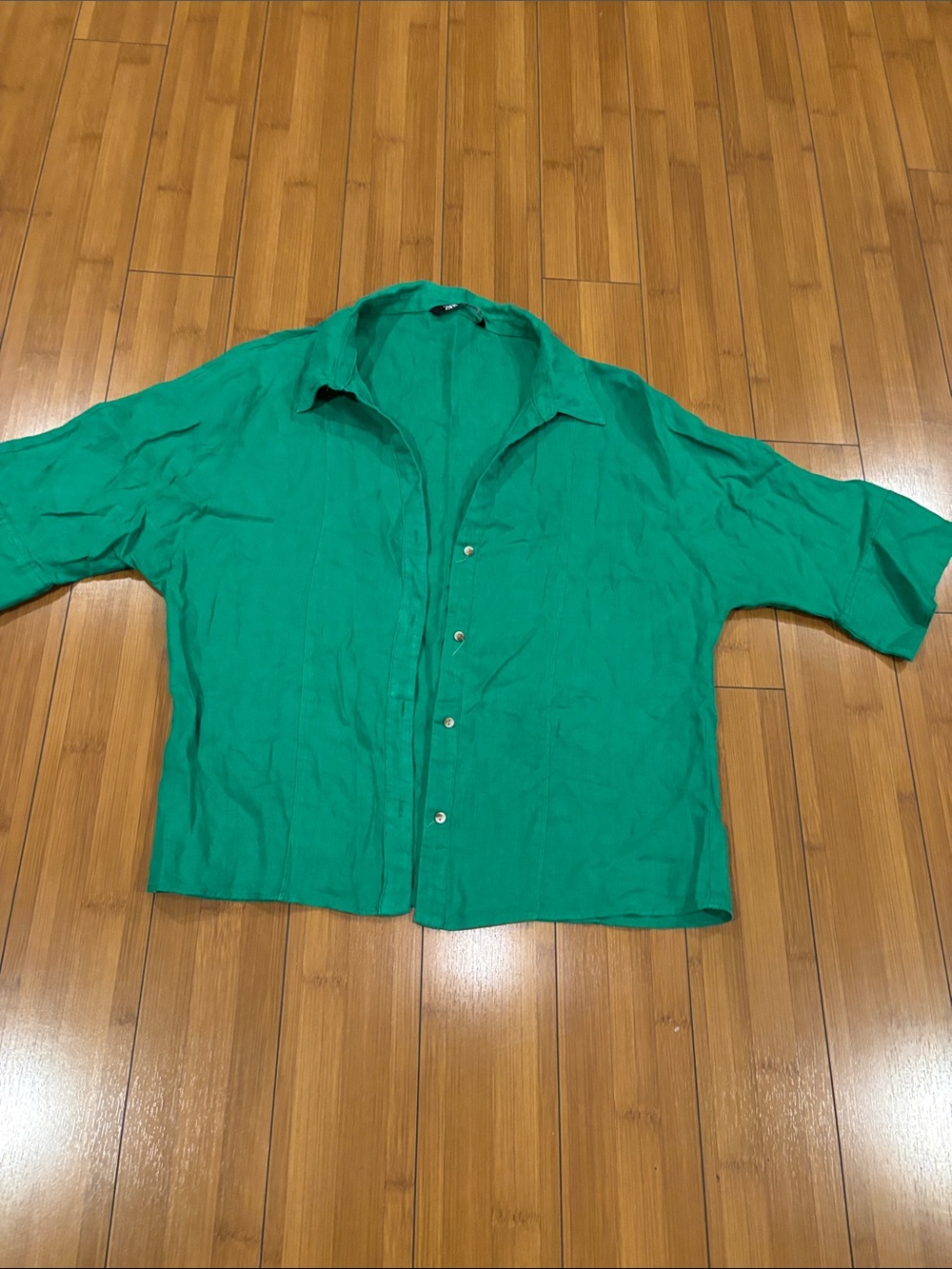 Zara Bright Green Lightweight Shirt Jacket
